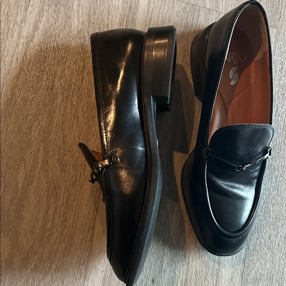 Franco Sarto Shiny Black Loafers - Picture 6 of 8